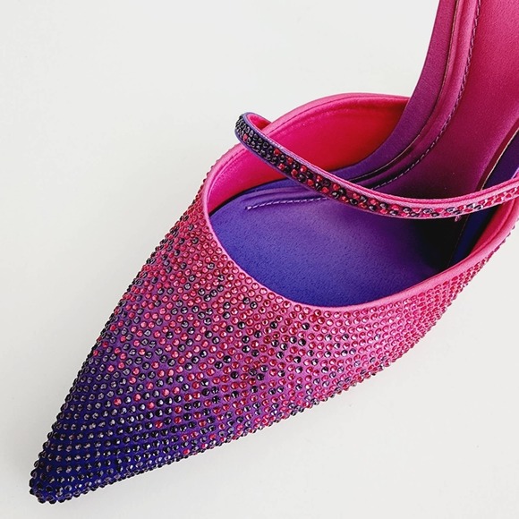 Zara Fuchsia and Violet Embellished Heels - Picture 2 of 6